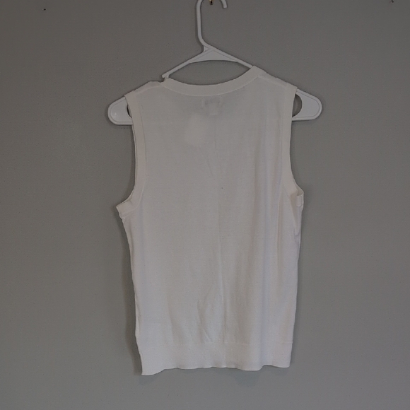 NWT J. Crew White Ribbed Sleeveless Tank Top - Picture 3 of 3